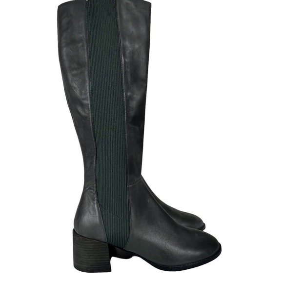 EILEEN FISHER DESTRY KNEE HIGH LEATHER BOOTS IN GRAPHITE NWOT WOMEN'S SIZE 11 - Picture 10 of 15